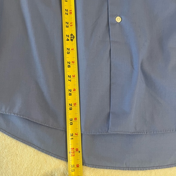 Van Heusen Blue Wrinkle Free Dress Work Shirt Men's Large 16 34/35 Long Sleeve - Picture 4 of 6